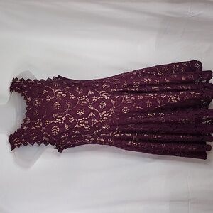 🌟City Studio Plum Floral Lace Cocktail Dress🌟